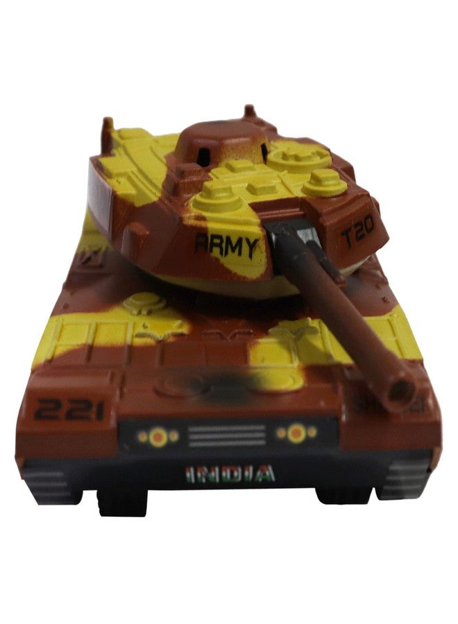 Shinsei Battle Tank T-20 Maintenance Free Pullback Spring Action Race Toy Gift for Boys 3+ Years. Strong ABS Plastic, NO Sharp Edges, BIS Certified. Pack of 1, Color Brown - Image 2